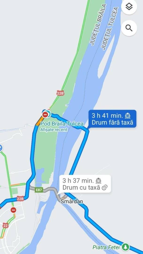 Podul de la Brăila a intrat în Waze și Google Maps la câteva ore de la inaugurare