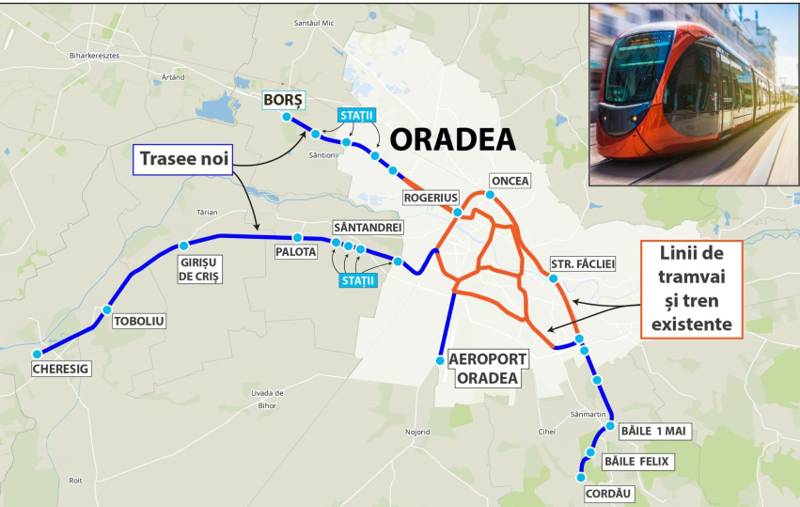 Oradea aprobă rețeaua de tram-train metropolitan: 33,4 km și 1,35 miliarde lei